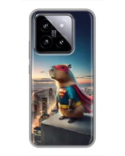 Чохол для Xiaomi 14 з картинкою «Капі-мен супергерой»