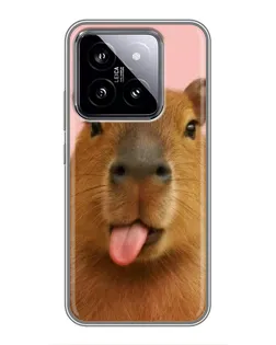 Чохол для Xiaomi 14 з картинкою «Капібара з язиком»