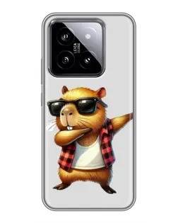 Чохол для Xiaomi 14 з картинкою «Капібара репер даб»