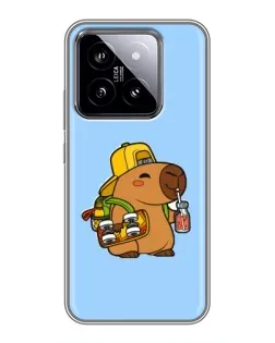 Чохол для Xiaomi 14 з картинкою «Капібара на скейті»