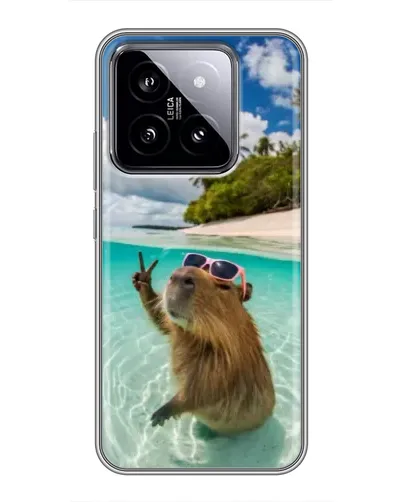 Чохол для Xiaomi 14 з картинкою «Капібара на морі» Чохол для Xiaomi 14 з картинкою «Капібара на морі»