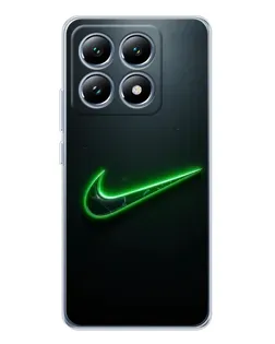 Чехол для Xiaomi 14T Pro с картинкой «Неоновый контур Nike»