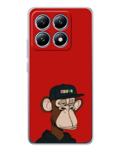Чехол для Xiaomi 14T Pro с картинкой «Bored Ape — красный фон» Чехол для Xiaomi 14T Pro с картинкой «Bored Ape — красный фон»