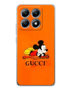 Чохол для Xiaomi 14T Pro з картинкою «Міккі Маус Gucci — помаранч»