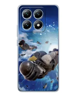 Чехол для Xiaomi 14T Pro с картинкой «Десант PUBG — прыжок»