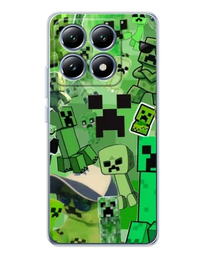 Чехол для Xiaomi 14T Pro с картинкой «Криперы Minecraft»