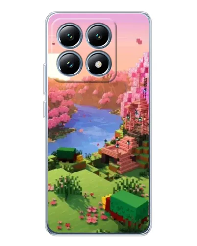 Чехол для Xiaomi 14T Pro с картинкой «Розовое дерево Minecraft»