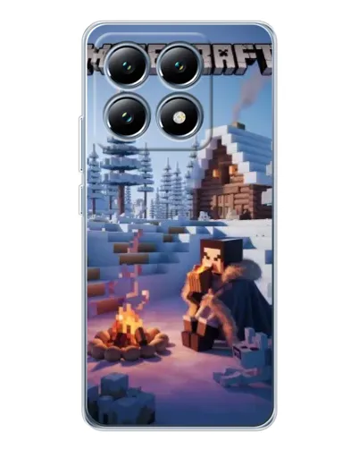 Чехол для Xiaomi 14T Pro с картинкой «Зимний Minecraft»