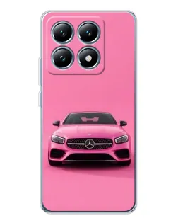 Чехол для Xiaomi 14T Pro с картинкой «Розовый Mercedes AMG»
