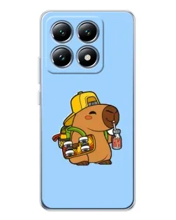 Чохол для Xiaomi 14T Pro з картинкою «Капібара на скейті»