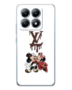 Чехол для Xiaomi 14T с картинкой «LV и Микки Маус»