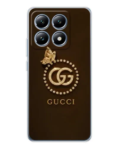 Чохол для Xiaomi 14T з картинкою «Gucci — золотий метелик»