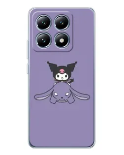 Чохол для Xiaomi 14T з картинкою «Kuromi на ліловому фоні»