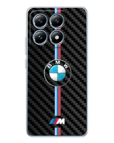 Чехол для Xiaomi 14T с картинкой «Эмблема BMW и карбон»