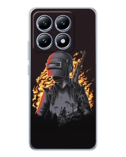 Чохол для Xiaomi 14T з картинкою «PUBG — вогняний силует»
