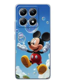 Чехол для Xiaomi 14T с картинкой «Mickey и мыльные пузыри»
