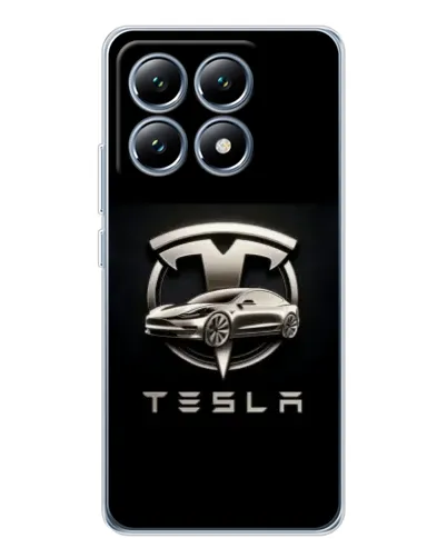 Чехол для Xiaomi 14T с картинкой «Tesla — серебристое авто» Чехол для Xiaomi 14T с картинкой «Tesla — серебристое авто»
