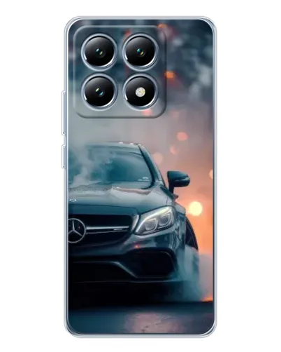 Чехол для Xiaomi 14T с картинкой «Mercedes — ночной город»