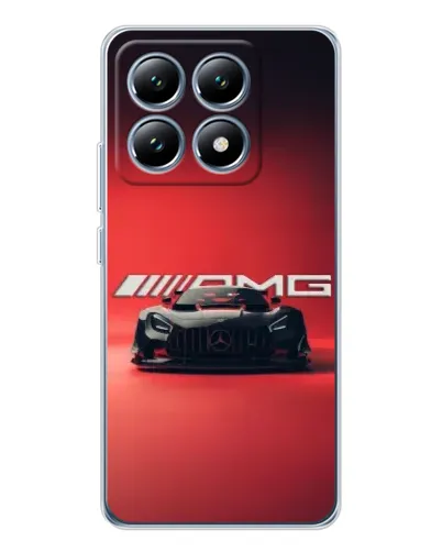 Чехол для Xiaomi 14T с картинкой «Mercedes AMG — красная линия»