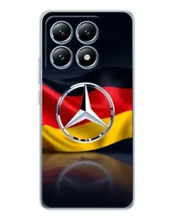 Чехол для Xiaomi 14T с картинкой «Mercedes — флаг Германии»
