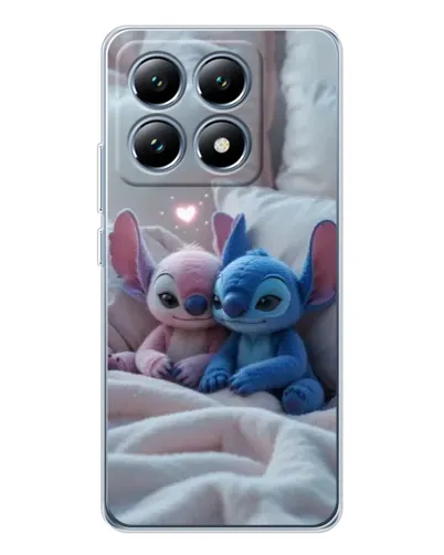 Чехол для Xiaomi 14T с картинкой «Плюшевые Стич Ангел»