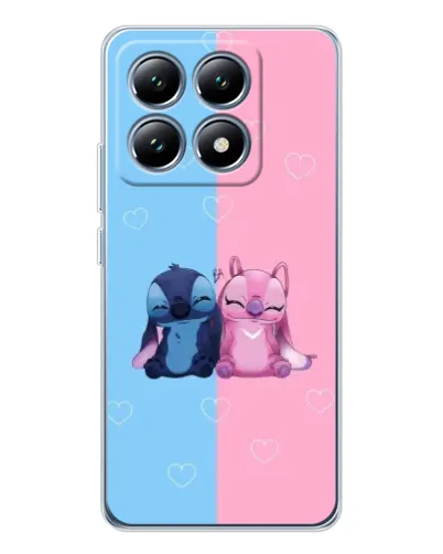 Чехол для Xiaomi 14T с картинкой «Stitch и Angel Love»