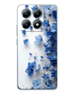 Чохол для Xiaomi 14T з картинкою «Блакитний квітковий каскад»