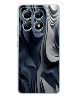 Чохол для Xiaomi 14T з картинкою «Об'ємні сині складки»