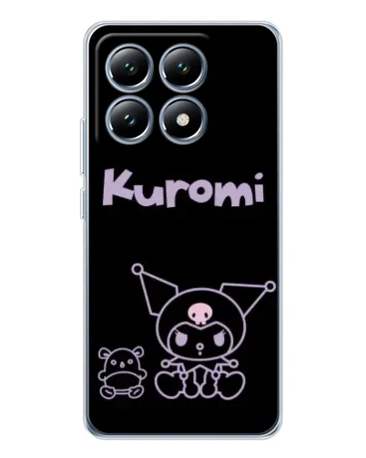 Чехол для Xiaomi 15 Pro с картинкой «Kuromi — черный минимализм»