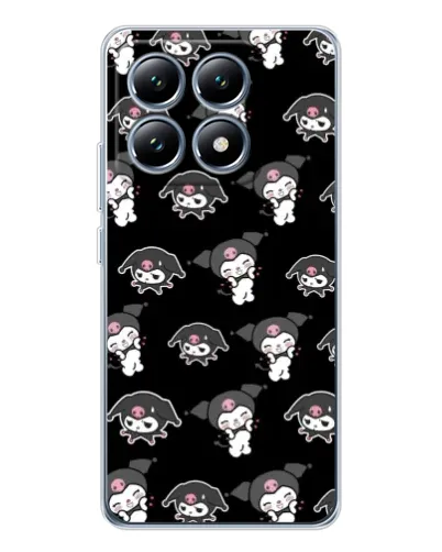Чехол для Xiaomi 15 Pro с картинкой «Черный паттерн Kuromi»