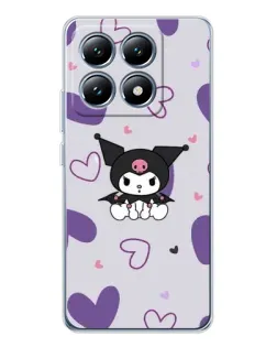 Чехол для Xiaomi 15 Pro с картинкой «Kuromi и лавандовые сердца»