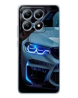 Чохол для Xiaomi 15 Pro з картинкою «Погляд BMW з синіми фарами»