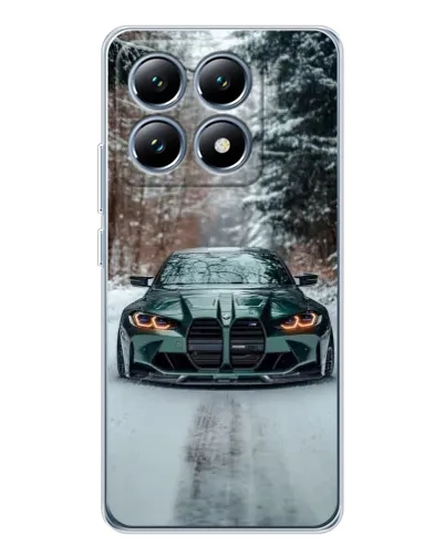 Чохол для Xiaomi 15 Pro з картинкою «BMW у зимовому лісі»
