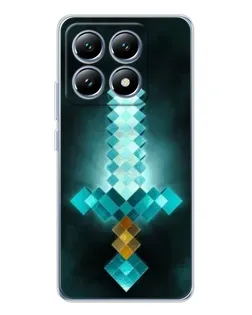 Чехол для Xiaomi 15 Pro с картинкой «Алмазный меч неон»