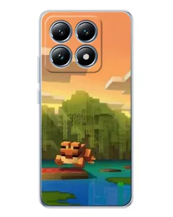 Чехол для Xiaomi 15 Pro с картинкой «Майнкрафт закат солнца»