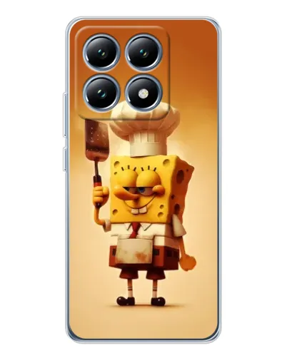 Чехол для Xiaomi 15 Pro с картинкой «Губка Боб повар»