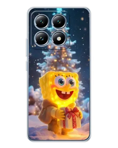 Чехол для Xiaomi 15 Pro с картинкой «Рождественский Спанч Боб»