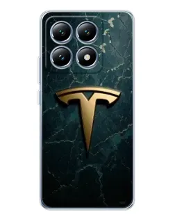 Чохол для Xiaomi 15 Pro з картинкою «Мармурова Tesla Gold»