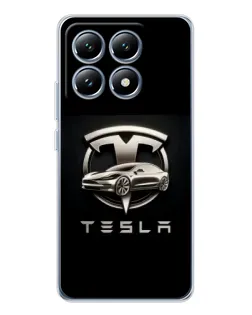 Чохол для Xiaomi 15 Pro з картинкою «Tesla — срібне авто»