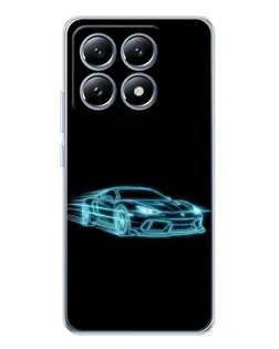 Чохол для Xiaomi 15 Pro з картинкою «Неоновий контур Lamborghini»
