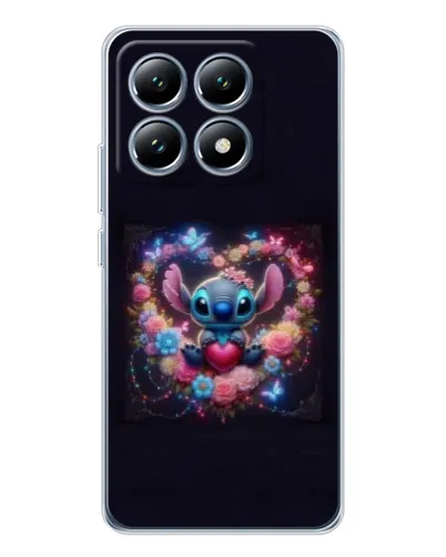 Чехол для Xiaomi 15 Pro с картинкой «Stitch в цветах»