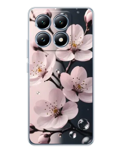 Чехол для Xiaomi 15 Pro с картинкой «Нежная сакура и капли» Чехол для Xiaomi 15 Pro с картинкой «Нежная сакура и капли»