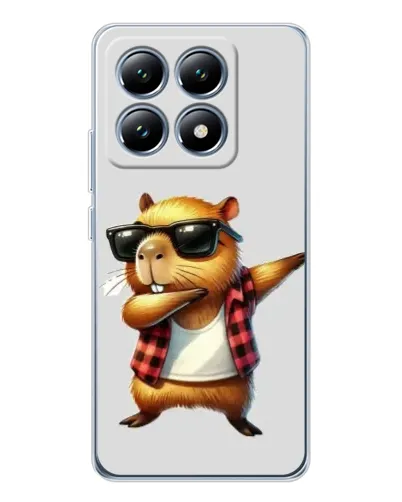 Чехол для Xiaomi 15 Pro с картинкой «Капибара рэпер даб»