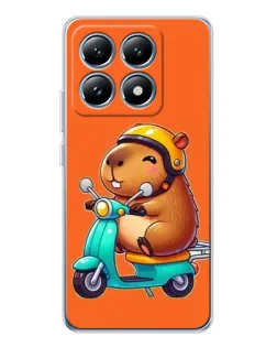 Чехол для Xiaomi 15 Pro с картинкой «Капибара на скутере» Чехол для Xiaomi 15 Pro с картинкой «Капибара на скутере»