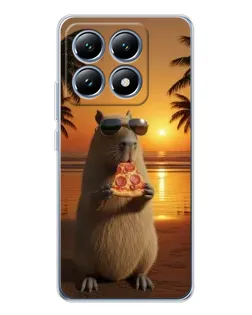 Чехол для Xiaomi 15 Pro с картинкой «Капибара с пиццей» Чехол для Xiaomi 15 Pro с картинкой «Капибара с пиццей»
