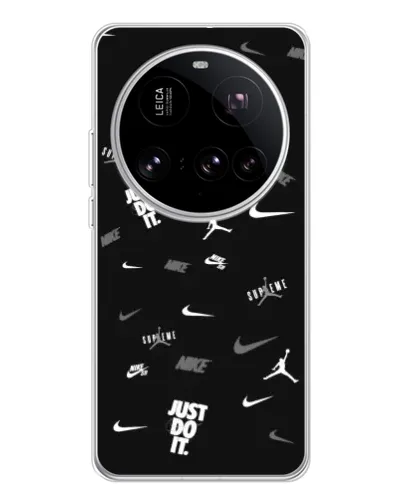 Чехол для Xiaomi 15 Ultra с картинкой «Nike Black Pattern»