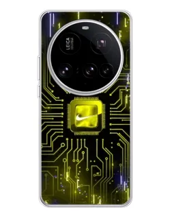 Чехол для Xiaomi 15 Ultra с картинкой «Nike — золотая искра»