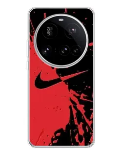 Чехол для Xiaomi 15 Ultra с картинкой «Красные брызги Nike»