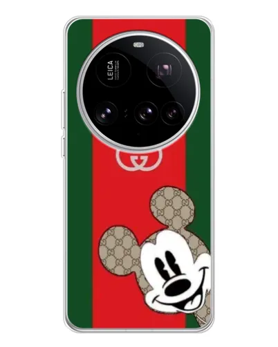 Чехол для Xiaomi 15 Ultra с картинкой «Gucci — полосы и Микки»