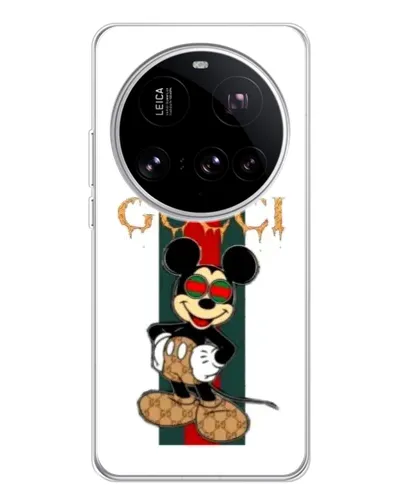 Чехол для Xiaomi 15 Ultra с картинкой «Микки Маус Gucci — полосы»